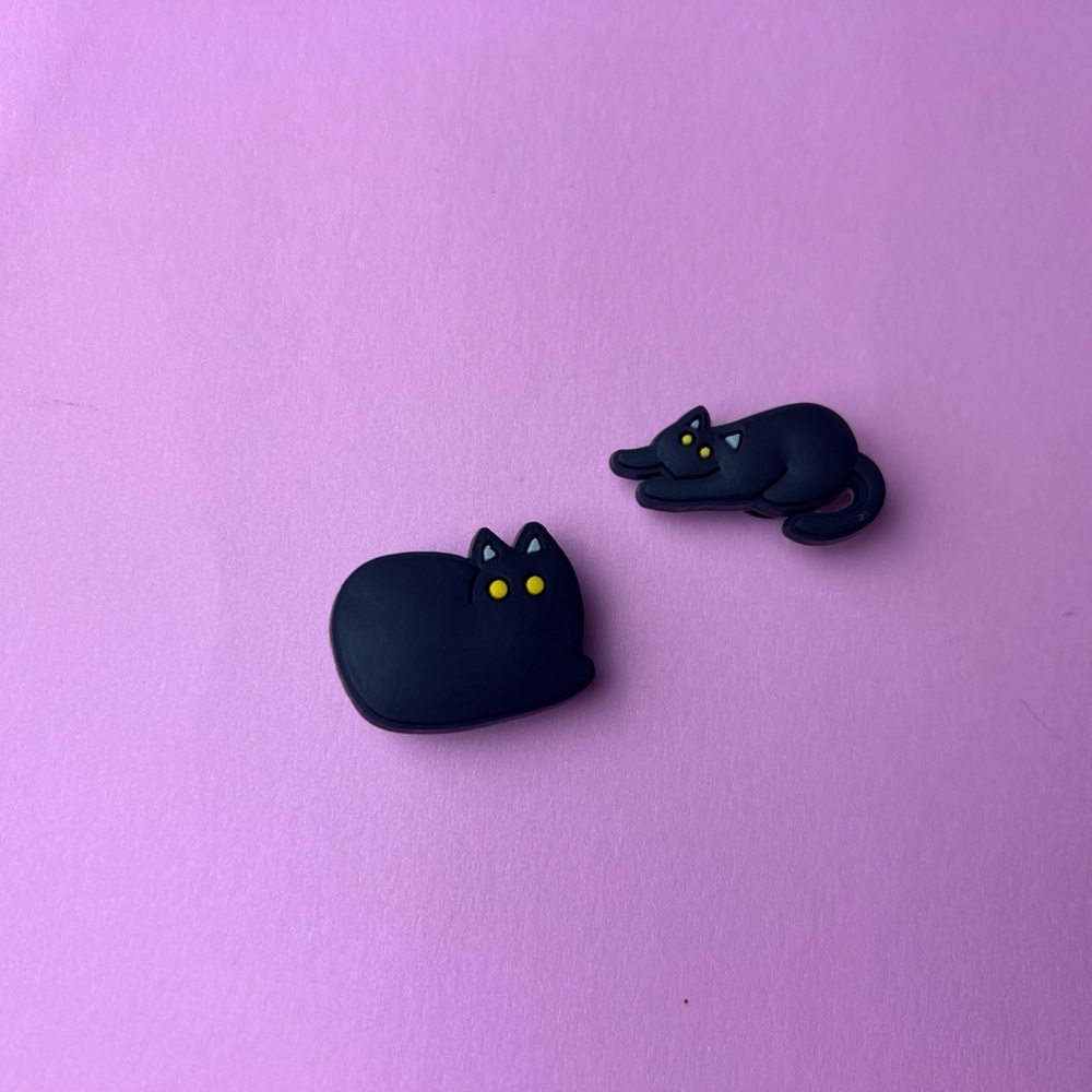 Black Cat Crocs Shoe Charms Set of 7 - jibbitz Charms Coffee Lover - Cat Lover - Picture 5 of 6